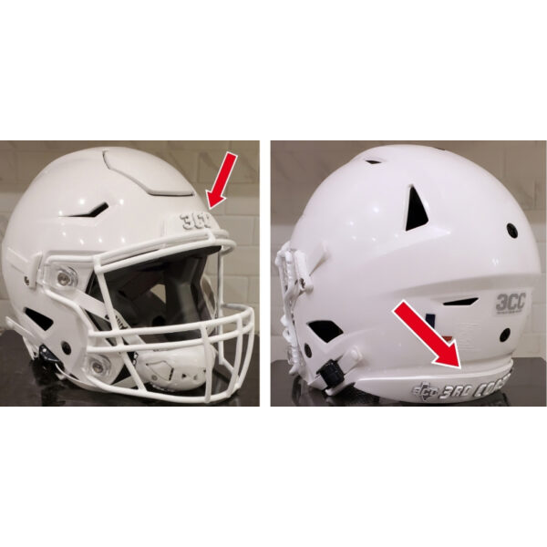 Custom Football 3D Bumpers Front 3rd Coast Custom Helmets (3ccarmy)